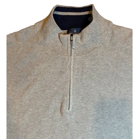 Brooks Brothers 100% Cotton Gray 1/2 Zip Long Sleeve Shirt Sweater Men's Size XL - Picture 6 of 8